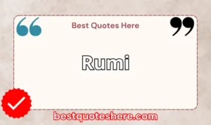 Graphic text for Rumi quotes page featuring his name, the word "Quotes".